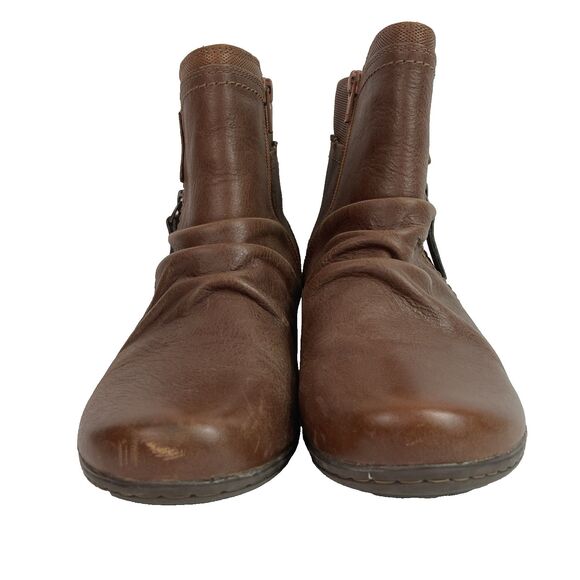 Cobb Hill Laurel Bootie Women's Sz 7.5 Brown Leather Ankle Zip CI1735 *See Flaw* - Picture 2 of 11